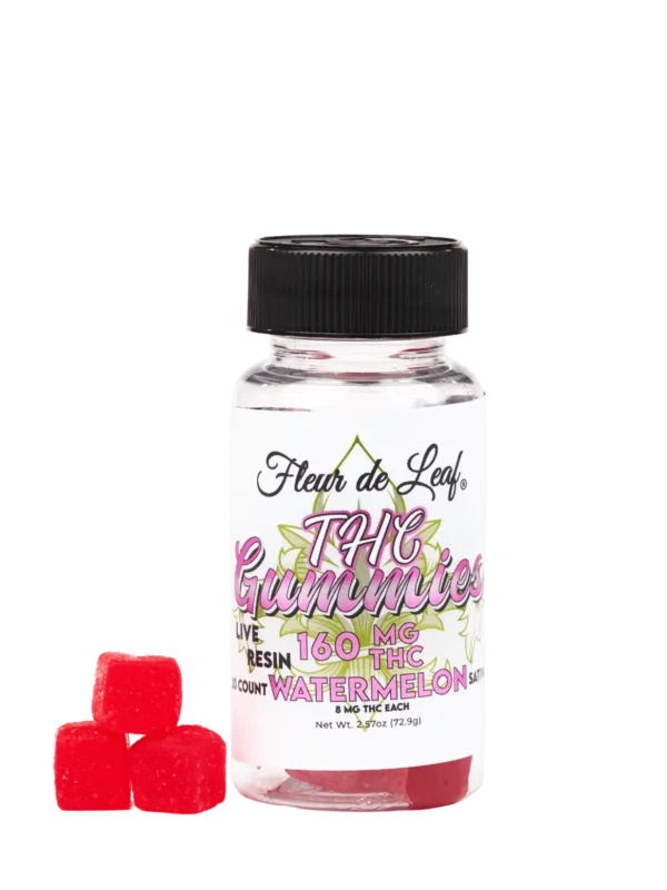 THC Live Resin Sativa Watermelon Gummies 8mg (160mg Total)