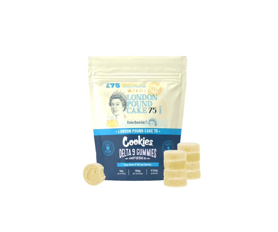 THC Cookies London Pound Cake 75 Gummies 5mg (40mg Total) 1 THC Cookies London Pound Cake 75 Gummies 5mg (40mg Total)