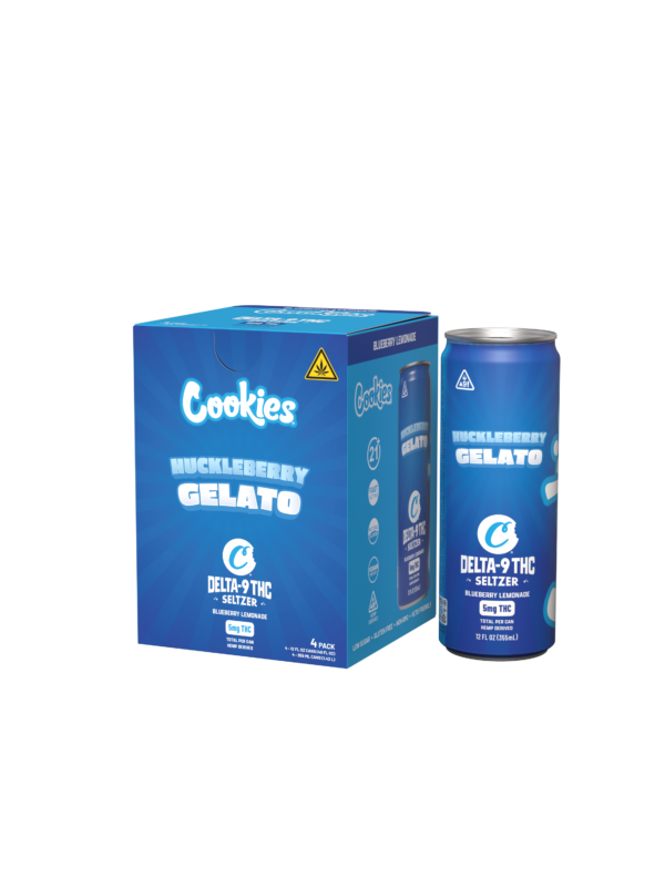 Home 10 THC Cookies Huckleberry Gelato (Blueberry Lemonade) Seltzer 5mg 4-Pack